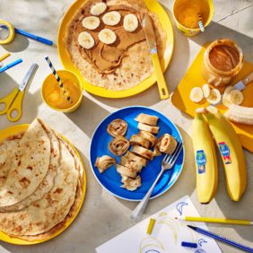 Rouleaux de crêpes au beurre d’arachide et à la banane Chiquita